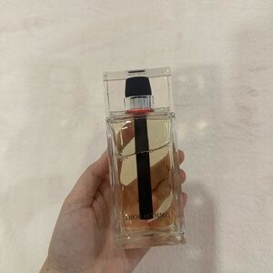 Dior Homme Sport Clear Bottle with Black Stripe and Amber Liquid
